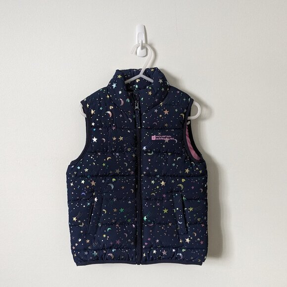 Mountain Warehouse - Navy Padded Gilet w/ Stars/Moon Print - Size 3-4 - Picture 1 of 6